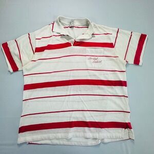 Vintage JJ Cochran Sanibel Island Striped Polo Shirt Red White XL Fits Large USA